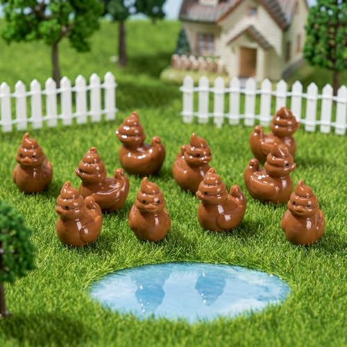 Mini Resin Poop Duck Figures - Halloween Toy Set, 50 Pieces, Brown Variation