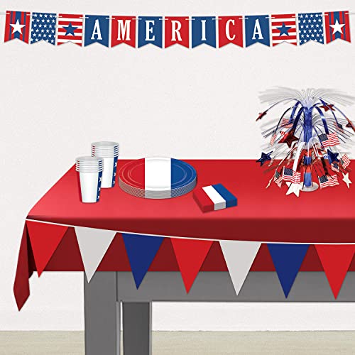 Indoor Outdoor Patriotic Pennant Banner 120ft USA Flag Decorations