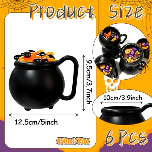6 Pack 15 oz Cauldron Mugs - Halloween Witch Brew Drinkware