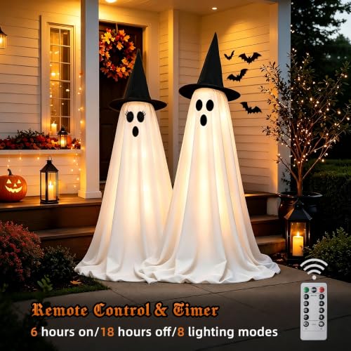 Halloween Ghost Decorations Indoor with Remote Light-Up Ghosts - Lighting Ghost Variation
