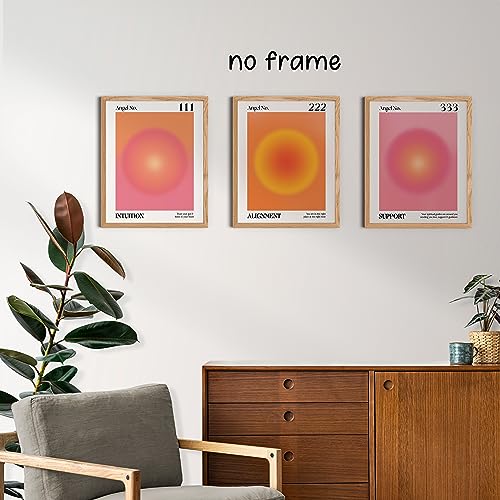 Angel Numbers Wall Art Prints Set of 3 - Spiritual Bedroom Decor 12x16 Inches