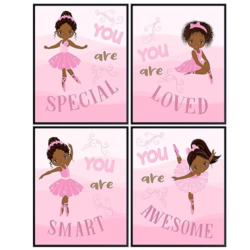 Black Girl Nursery Wall Decor 11x14 Inch Print - Black Girl Magic Inspirational Artwork - Pink Girls Room Wall Art - Variation 1