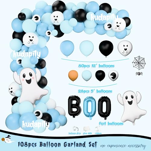 Blue Halloween Boy Party Decorations Balloon Garland Backdrop Banner Set