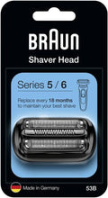 Braun Series 5 Electric Shaver Replacement Head - Compatible with Series 5/6 Shavers, 53B, Black