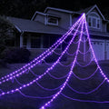 Halloween Spider Web Lights 250 LED Giant Web with 8 Modes Waterproof Purple
