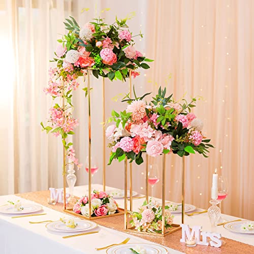 Wedding Vase and Artificial Flower Set - Elegant Centerpiece Decor, 2 Vases & 2 Floral Balls