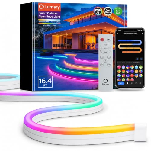 Outdoor Waterproof RGBW Neon Rope Light with App Control - IP65, Flexible Silicone