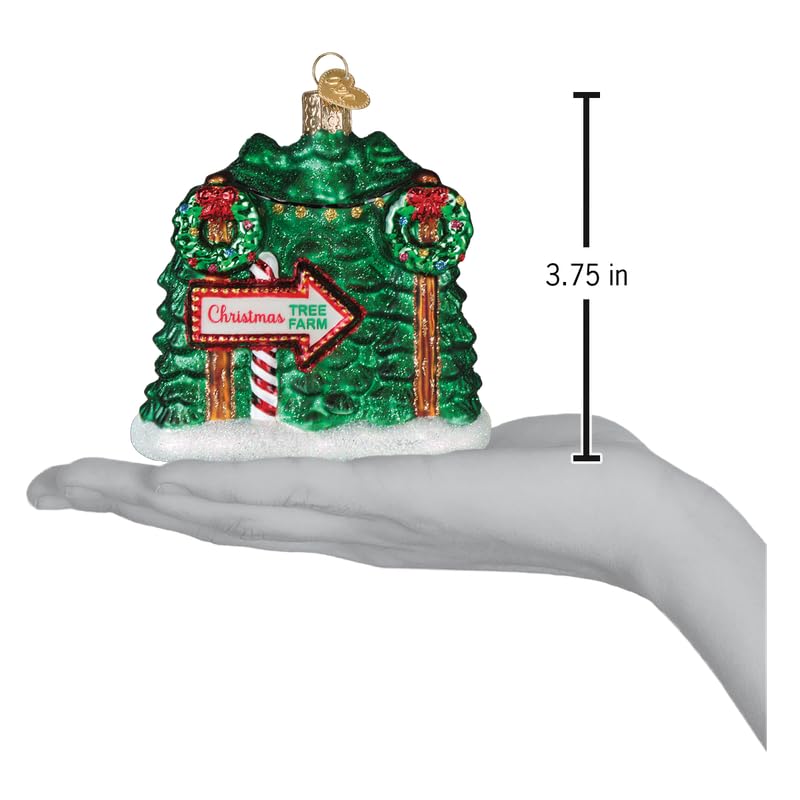 Christmas Tree Farm Glass Ornament - Handcrafted Holiday Decoration