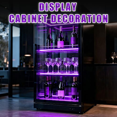 Purple LED Strip Lights 20Ft with Dimming Button - RGB Rope Lights for Decoration, Party, Cabinets