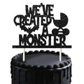Halloween Baby Shower Cake Topper with Glitter Bat and Monster Design