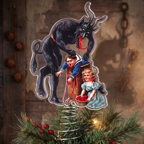 Krampus Christmas Tree Topper - Gothic Acrylic Holiday Ornament, 11 Inch