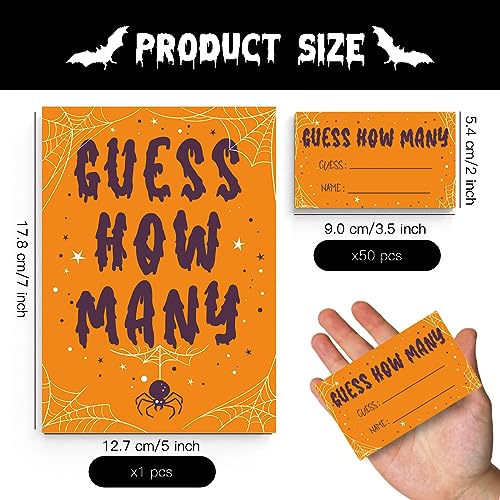 Halloween Guessing Game Set with Sign and Cards - Party Activity and Decoration
