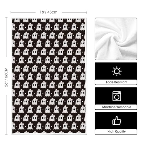 Black Ghost Halloween Kitchen Towels Set of 2 - 18x26 Inch Artoid Mode