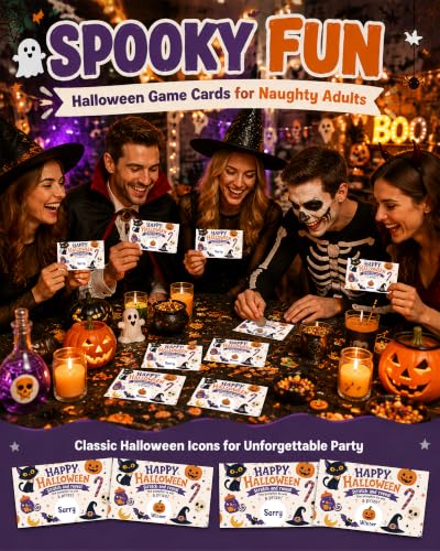 Halloween Scratch Off Cards - Pumpkin Ghost Theme, Black Cat Variation, 50 Pack