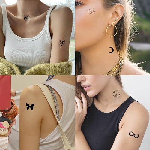 Cute Temporary Tattoos Bulk 28 Sheets 504 PC Variety Designs for Kids & Adults