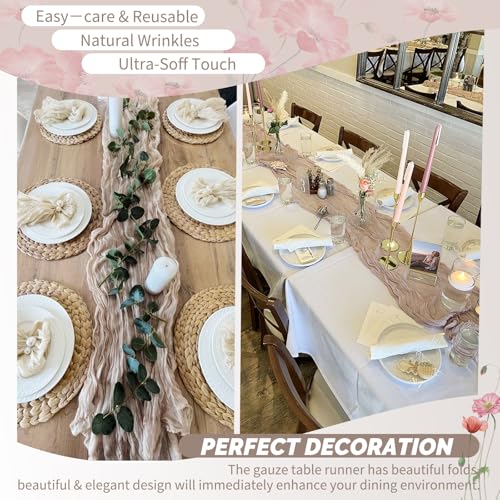 Rosy Brown Cheesecloth Table Runner 10 Pack - 17 x 108 Inches - Showgeous