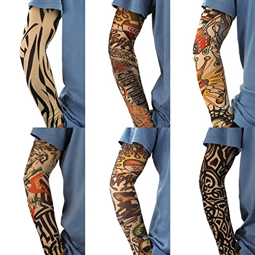 Multicolor Temporary Tattoo Sleeves for Men - Stretchable Sun Protection Arm Covering
