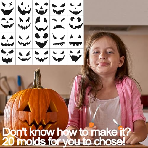 Halloween Pumpkin Carving Kit 32-Piece Set with Stainless Steel Tools & Stencils