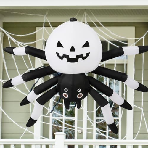 Halloween Inflatable Spider with LED Lights - 5 Ft Outdoor Yard Decoration