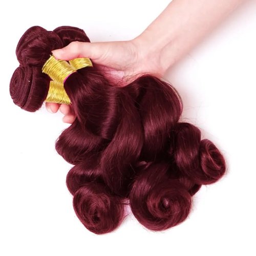 Loose Deep Wave Bundles #99J Burgundy Bundles Human Hair 16 16 16 Inch Wine Red Loose Wave Bundle Human Hair Extensions Double Weft Unprocessed Brazilian Virgin Hair 3 Bundle 50 Grams Per Bundle