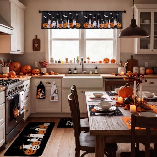 Halloween Kitchen Decor Set with Ghost Pumpkin - 16 Pieces, Festive Home & Kitchen Decorations