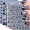 Halloween Nail Stickers Set - Ghost, Pumpkin, Bat & Cat Designs - Halloween02