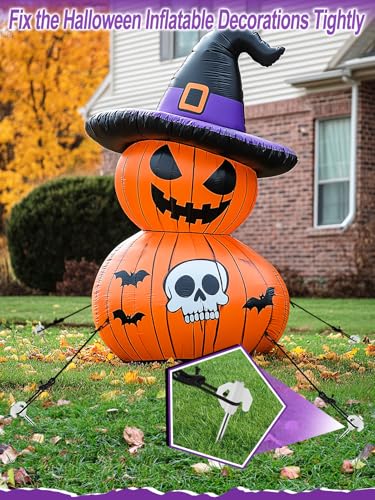 12 Pack Metal Inflatable Stakes for Halloween Decorations - 7.9 Inch