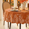 Softalker Fall Round Tablecloth 70 Inch with Leaf Orange Design - Thanksgiving Home Decor