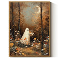 Halloween Ghost Wall Art Decor 12x16in - Ghost Meadow Variation