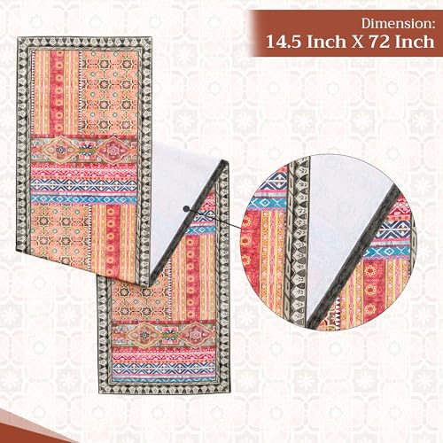 Maison d'Hermine Ispahan Table Runner 14.5 x 72 Inches - Cotton, Unique Watercolor Design