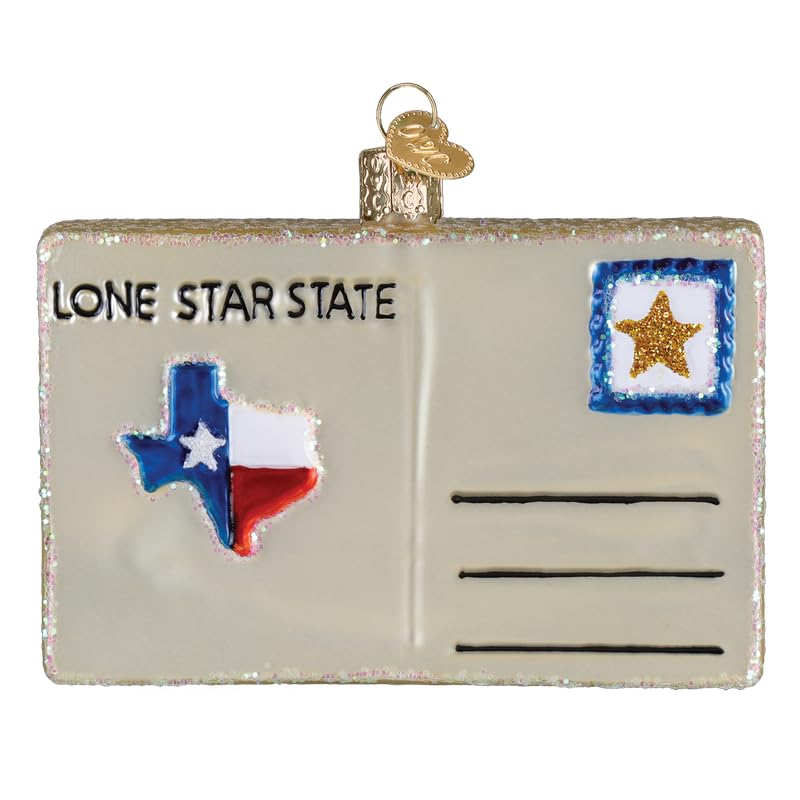 Texas Postcard Glass Ornament for Christmas Tree - Handcrafted Holiday Decoration