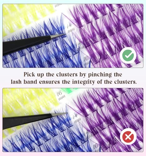 Colored Lash Clusters Set - 240 Faux Mink False Eyelashes in 6 Bright Colors