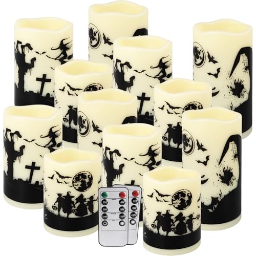 12-Pack Waterproof Flameless LED Candles with Remote & Timer - Ivory 2