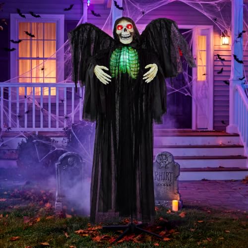 Halloween Animatronic Grim Reaper Life Size with Creepy Sound - Black Variation