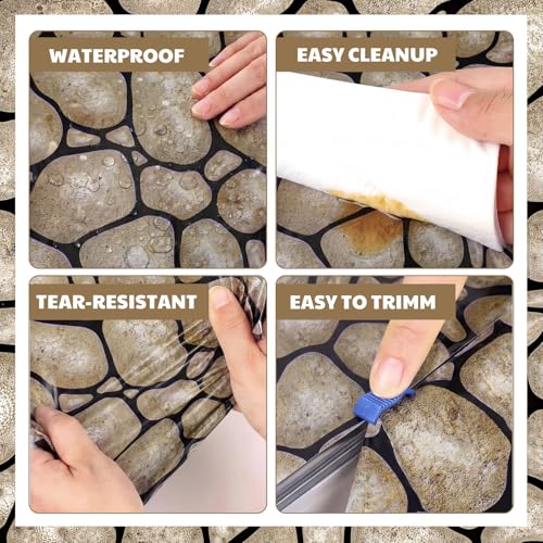 Rock Stone Tablecloth Roll 54x100 ft - Cobblestone Pattern, Disposable Party Cover - Variation of THIS listing
