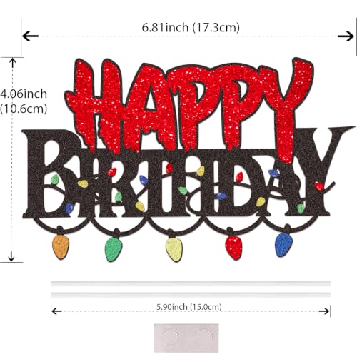 Red and Black Halloween Cake Topper Spooky Party Decoration