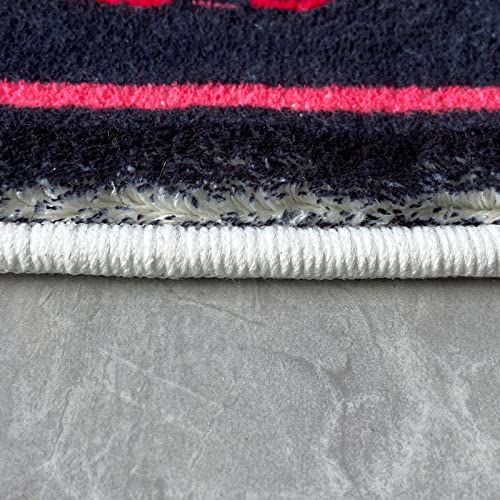 Red Lip Devil Eye Shape Plush Rug - Cute Bedroom Door Mat Non-Slip Bathroom Carpet