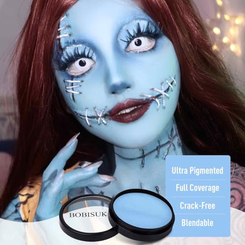 Light Blue Face & Body Paint Kit - Water-Based Halloween SFX Makeup & Cosplay