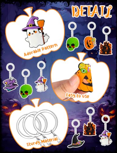 Halloween Keychain Set - 90 Spooky Horror Keychains for Party Favors & Gifts - Variation 90