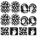 Ghost Halloween Party Supplies Set - Black Boo Variation, Paper Plates & Napkins, 180PCS