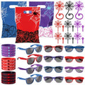 96 Pieces Spiderweb Party Favor Set with Bracelets Glasses and Gift Bags - Vibrant