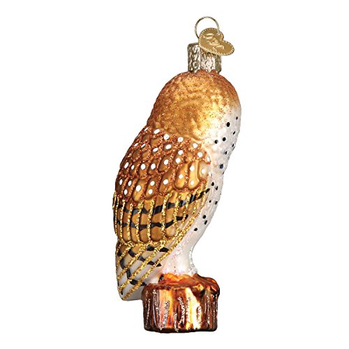 Unique Barn Owl Glass Christmas Ornament - Handcrafted Holiday Decoration, Owl Collection