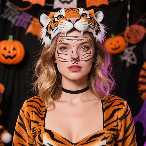Halloween Tiger Face Stickers Set for Face Makeup - One Size Fits All - 04.halloween-tiger