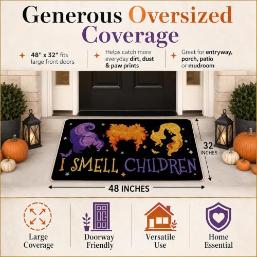 Halloween Door Mat 2'8" x 4' I Smell Children Front Entrance Rug - Non-Slip