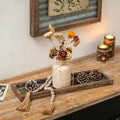 Romadedi Rustic Wooden Candle Tray - 17-Inch Brown Farmhouse Decor