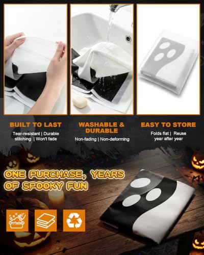 Ghost Halloween Window Silhouette Decorations - 3 Pack, Large 47x31.5 Inches, Ghost Style 1