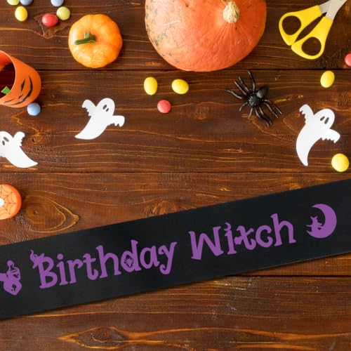 Halloween Birthday Sash for Girls & Women - Gothic Witch Party Accessory