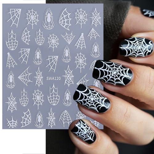 Halloween Nail Stickers Set - Spider Web Self-Adhesive Decals for Nail Art - Variation Halloween-8