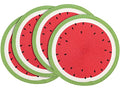Watermelon Placemats Set of 4 - Round Braided 15 Inch Indoor Outdoor Table Decor - Red Variation