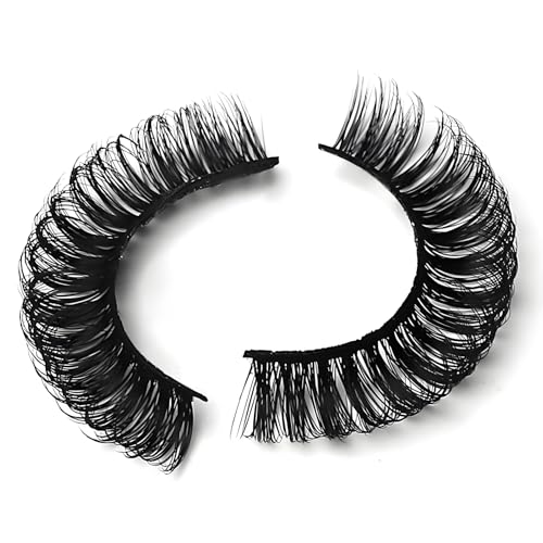 False Eyelashes 10 Pairs Pack - 3D Fluffy Russian D Curl Natural Look Black3